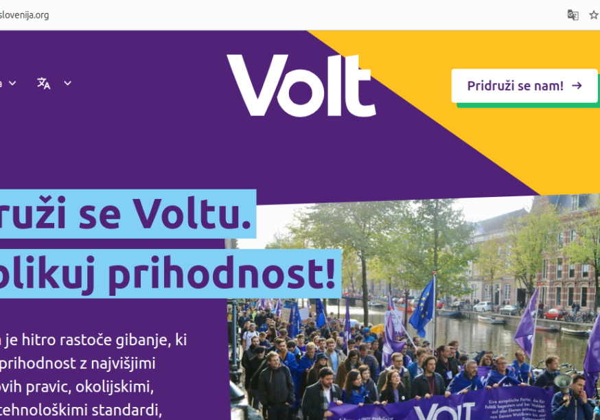 Spletna stran Volt Slovenije