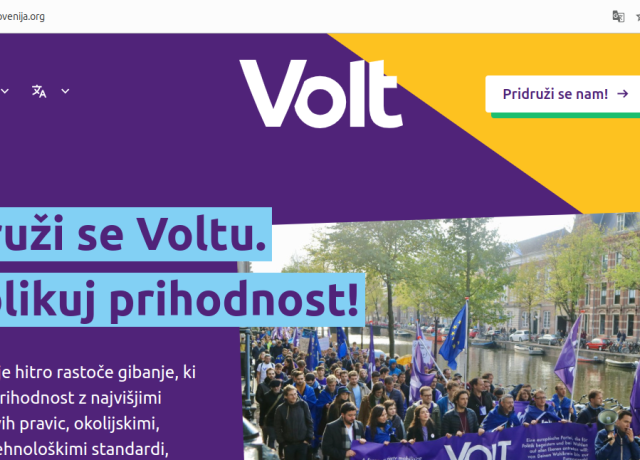 Spletna stran Volt Slovenije